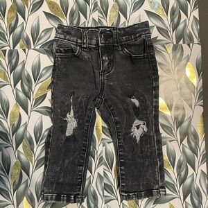 Distressed Black Denim Kids Jeans